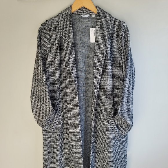 Tweed blazer cardigan with long sleeves and pockets NWT - Picture 2 of 6